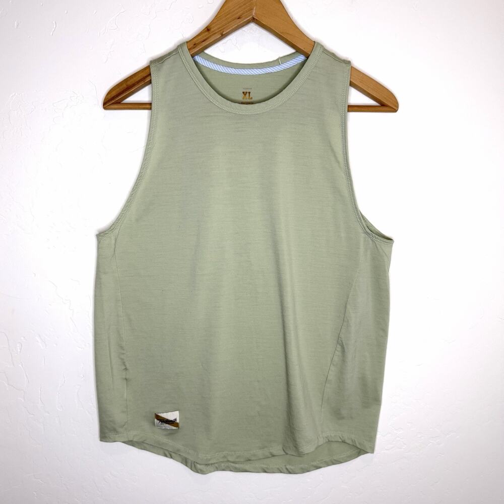 Tracksmith Harrier Merino Wool Tank Top Womens XL Light Green Athletic